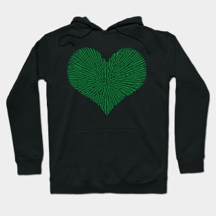 Turing Pattern Sunburst Love Heart (Green) Hoodie